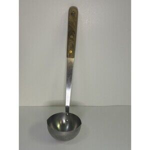 Vtg Robinson USA Stainless Ladle w/ Riveted Wood Handle